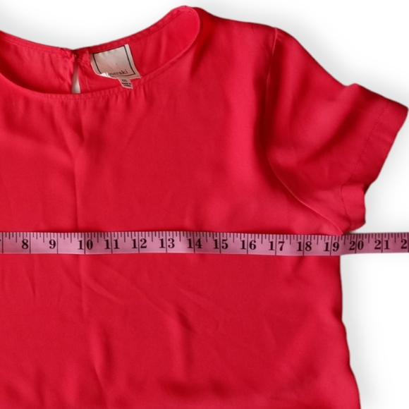 MERAKI WOMEN'S BLOUSE SHORT-SLEEVE. SIZE M. COLOR CORAL. - Picture 8 of 11